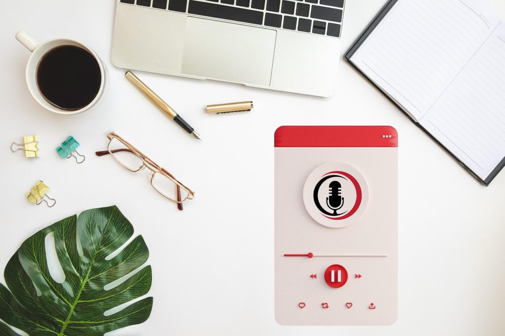 podcast, microphone, record, audio, laptop, coffee, interview, on air, live, listen, table, office, desk, podcast, podcast, podcast, podcast, podcast